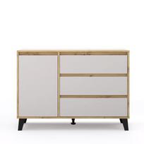 Komoda Mebelbos Borg 1d3s, 110x38,9x78,4 cm, ruda/smėlio spalvos
