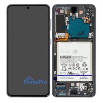 LCD screen Samsung G991 S21 5G with touch screen and frame Phantom Grey original (service pack)