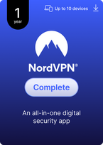 NordVPN Complete - 1 Year - 10 Devices - (PC/MAC/MOBILE) All-in-One Digital Security Software Subscription Key GLOBAL