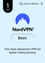 NordVPN Basic - 1 Year - 10 Devices (PC/MAC/Mobile) Most Advanced VPN Software Subscription Key GLOBAL