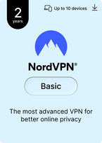 NordVPN Basic - 2 Year - 10 Devices (PC/MAC/Mobile) Most Advanced VPN Software Subscription Key GLOBAL
