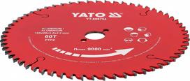 TCT pjovimo diskas aliuminiui su PTFE danga, 185 × 20 mm, 60 dantų YATO (YT-608754)