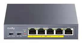 Cudy GS1005P tinklo komutatorius Ne-valdomas Gigabit Ethernet (10/100/1000) Maitinimas per Eternetą (PoE) Pilka