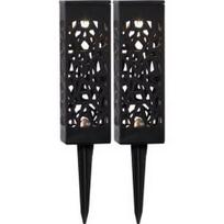 LED lauko šviestuvai su saulės baterijomis, juodi 0,07W 6x18cm Izola 481-41