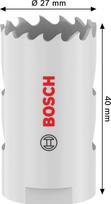 Grąžtas-karūna BOSCH HSS - Bi-metal, standartiniam adapteriui, 27 mm