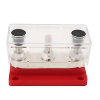 12‑48V 600A Power Distribution Block 3 Studs M10 Battery Junction Block Bus Bar for Car Trucks RVs Marine Boats Red raudona