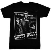 Buddy Holly Rave Auf Herren T-shirt Black Cotton Unisex All Sizes L gray