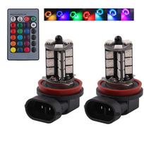 Futwod Fog Lamp, LED, H8, H11, H16, RGB, Strobe, Flash, 12 V, Car LED H8/H11/H16 gray