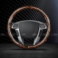 O/D tipo automobilio vairo užvalkalas, plaunamas, gėlių, anglies pluošto tekstūros, automobilių aksesuarai 37-38 cm vairams O-brown black