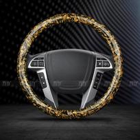 O/D tipo automobilio vairo užvalkalas, plaunamas, gėlių, anglies pluošto tekstūros, automobilių aksesuarai 37-38 cm vairams O-Golden