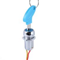 Durable-Universal Starting Switch Key Lock Wires Ignition Power Keys Switch For Electric Bike Scooters E-Bike Silver  blue blue