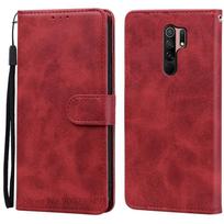 Odinis dėklas Xiaomi Redmi 9 dėklui, atverčiamas piniginė ant Xiaomi Redmi 9 Redmi9 telefono dėklų piniginės, minkštas silikoninis dangtelis Fundas Redmi 9 raudona