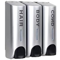 Refillable Lotion Soap Container Lock Hand Sanitizer Holder  Dishwashing Silver 3 Head