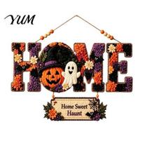 USA Anniversary Decorative Sign DIY Fabric HOME Poke Art Kit, Handmade Door Material Stamping Needle Craft Set Package with Wood Baseboard And Hanging C