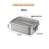 Multi-functional Pure Titanium Antibacterial Bento Lunch Box - Portable, Drop-proof, and Sealed for Outdoor Camping gray