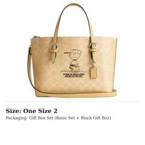 COACH X PEANUTS Collaboration Coated Canvas Tote Bag, Shopping Bag, Shoulder Bag, Handbag Medium Women's CBM29-SVMMK One Size 2 beige