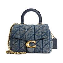 COACH Tabby 19 quilted diamond fabric shoulder tote small women's dark indigo