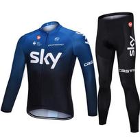 Mens Cycling Jersey Bib Shorts Set Lightweight Quick-Dry Mountain Road Bike Ride 3XL blue