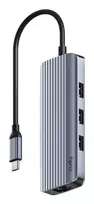 Cudy UH606 knyginių kompiuterių dokas / jungčių replikatorius Vielinis USB 3.2 Gen 1 (3.1 Gen 1) Type-C Pilka, Sidabras