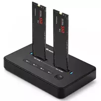 Qoltec 52366 M.2 NVMe SSD prijungimo stotelė | PCIe | USB-C | 20Gb/s | DUAL 2 x 8 TB | Klonavimas neprisijungus