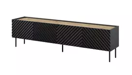 4D RTV spinta ONDA 200x40x35-54 juoda (pastatoma arba montuojama ant sienos)