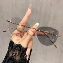 Xiaomi Ultralight Women's Frameless Glasses Frame Color Change Myopia Glasses Fashion Cat Glasses Frame Glasses 9923 -150 auksas
