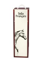 Selle Francais - wine box with a horse, alcohol box with graphics, personalized gift box from the Art-Dog brand