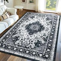 Didelis senovinis gėlių rašto kilimas – neslystantis, skalbiamas mašinoje grindų kilimėlis svetainei, miegamajam, prie sofos ir kavos staliuko 160x200cm(62x78in)