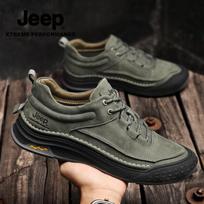 JEEP Men's Leather Breathable Hiking & Casual Shoes 42 black
