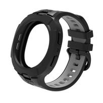 TPU Dirželis+Dėklas Samsung Galaxy Watch 8 40mm 44mm 8Classic 46mm Integruotas Rėmo Apsaugos Dangtelis Galaxy Watch 8 Apyrankei Galaxy Watch 8 44mm juoda/raudona