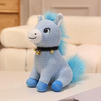 Cute sitting bell pony doll plush toy pony zodiac horse doll boy soothing rag doll 22cm（0.1kg） gray