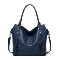 European Retro Mother-Child Tote: Fashionable Large-Capacity Soft Leather Crossbody Shoulder Bag for Women mėlyna