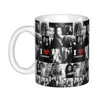 Individualūs The Vampire Diaries puodeliai kavai Pasidaryk pats Damon Salvatore Keraminis puodelis arbatai ir pienui 301-400ml black