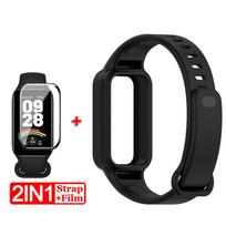 Pakaitinis dirželis Xiaomi Smart Band 9 Active dirželis Correa silikoniniai laikrodžių dirželiai dirželis Redmi Smart Band 3 dirželis apyrankė Universal black