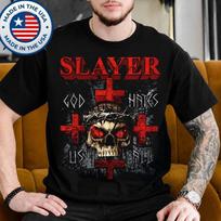 Slayer God Hates Us All Cross And Skull For 25th Annversary Unisex T-Shirt L brown