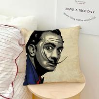 Salvadoro Dali Pop Art Pagalvės užvalkalas Sofa Svetainė Miegamasis Galvūgalis Atlošo pagalvėlė Kvadratinė pagalvėlė Miego laikas Peach skin 18*18(CM)-1Pcs gray
