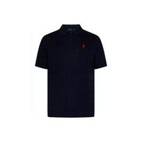 Polo Ralph Lauren Polo Pony cable-knit polo shirt 710917050-001 S black