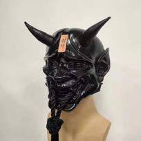 Resin-sealed Red Prajna Mask Latex mask for Halloween with red ghost face and strap Japanese-style Hannya mask Resin black black