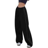 Women Loose Cargo Pants Hip Hop Sports Pants Loose Wide Leg Casual Pants S