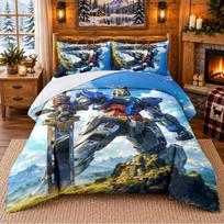Gundam Pattern Bedding 3Pcs Set Bed Sheet And Pillowcases For Indoor Bedroom 140cmx210cm