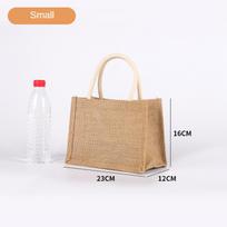 Beach Vintage Diy Linen Tote Handbags Eco Friendly Shopping Bag Organizer Portable Large Capacity Handbag Xssmlxl Matches the image beige