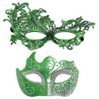 Poros Kaukolių Kaukės Rinkinys Venecijietiškos Šventės Kaukė Kostiumo Kaukė Mardi Gras Kaukė Pusės Veido Kaukė Akių Kaukė Moterims Vyrams Dovanos žalia