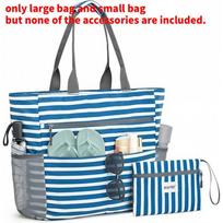 Large Capacity Waterproof Beach Tote Bag With Lightweight Construction For Travel And Outdoor Activities mėlyna