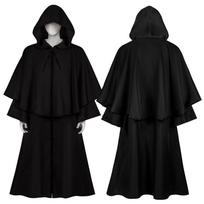 Long-Sleeved Wizard Grim Reaper Cloak with Hood - Halloween & Cosplay Costume L brown
