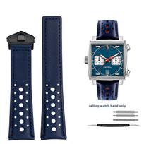 TAG Heuer Monaco laikrodžio apyrankė CAW211M 211P CAW211R 211T kvėpuojanti 22mm natūralios odos apyrankė vyriška sulankstoma sagtis riešo dirželis 22mm gray