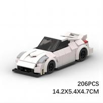 Compatible With Building Blocks MOC Car Model Nissan 350z Small Particle Car Sports Car Diy Assembled Building Blocks Toy Gift gray