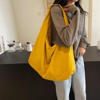 Womens Stylish Canvas Solid Color Tote Bag With Zipper Closure And Inner Pockets For Work And Casual Outings Yellow orange