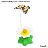 Automatinis elektrinis besisukantis katės žaislas Spalvingas drugelis paukščio gyvūno formos plastikinis Juokingas naminis šuo kačiukas interaktyvūs dresūros žaislai Butteryfly yellow