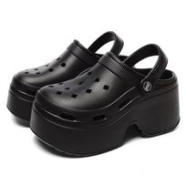 Womens Clog Thicksoled Shoes Eva 9cm Heightboosting Lightweight Nonslip Summer Fashion Versatile Footwear 37-38 gray