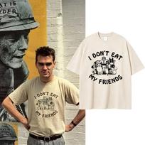 Rock Band The Smiths I Don't Eat My Friends Same Style T-shirt Alternative 1980's Indie Morrissey T Shirts Men Vintage T-shirts L gray